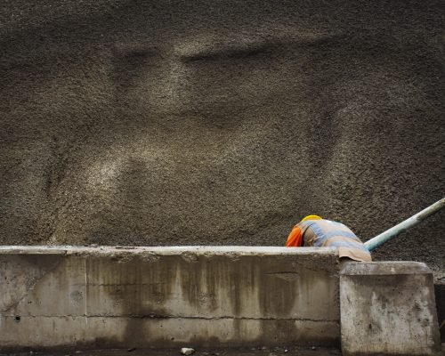 A worker in a construction site